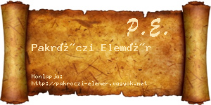 Pakróczi Elemér névjegykártya